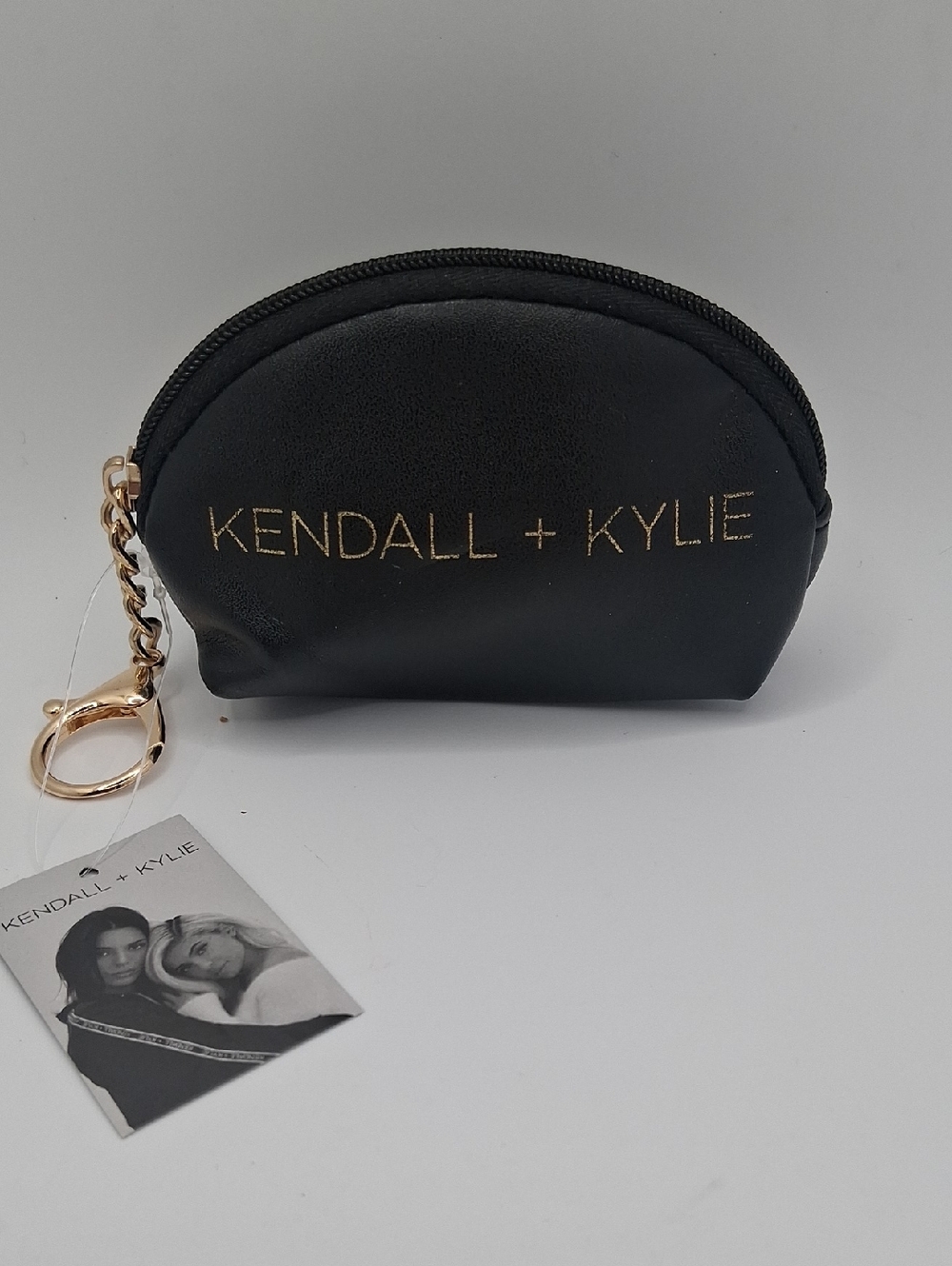 Kendall & Kylie Black Coin Pouch with Gold Chain
